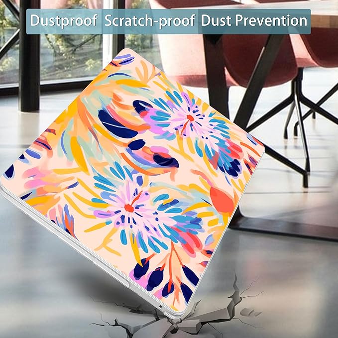 Mektron for MacBook Air 13 Case A1466/A1369 (2010-2017 Release), Snap-on Plastic Hard Shell Cover for MacBook Air 13.3 inch with Keyboard Cover, Abstract Botanical
