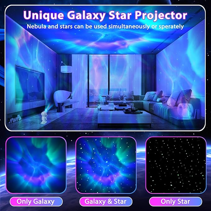 Galaxy Projector for Bedroom, Star Night Light Projector with Remote Control & Timer, Gift for Kids Adults for Birthdays, Christmas (Pink)