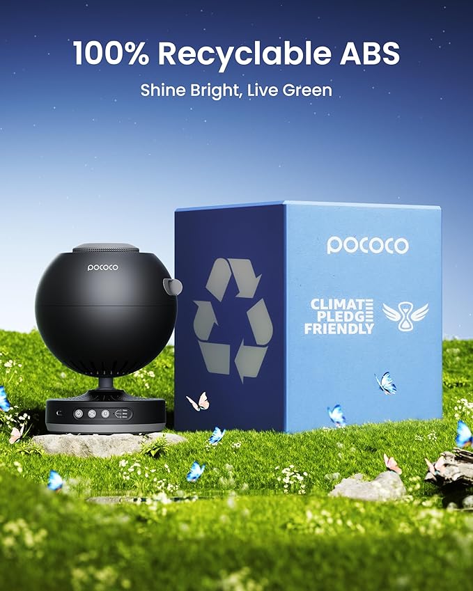 POCOCO Galaxy Star Projector with 2M-Pixel Lens & 5K Discs | Home Planetarium Projector for Relaxation, Study, and Sleep Aid | Includes 2 Films | Ideal Gift