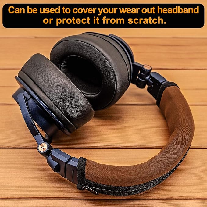 Replacement Headband Cover Compatible ATH M50X M50 M40X M40 M30X M20X Headphones (Brown)