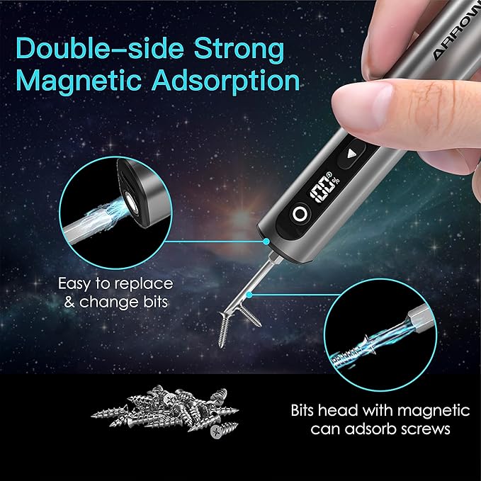 AM ARROWMAX Mini Electric Screwdriver & Drilling Adapter, 600RPM Precision Screwdriver | Mini Electric Drill 2 in 1 Tool Set, 70 Bit, 5 Torque Settings, Power Screwdriver for Phones Watch Laptops