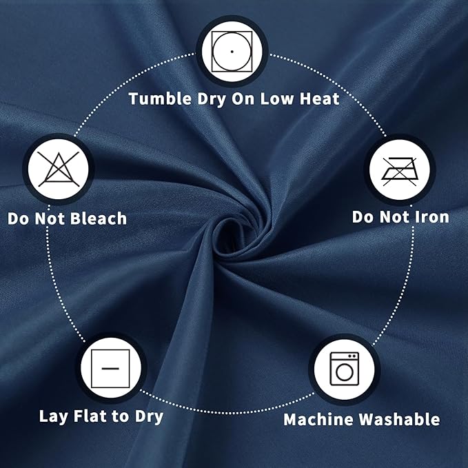 PureFit 6 Pack Round Navy Blue Table Cloths 90 Inch for Round Tables, Stain and Wrinkle Resistant Table Linens for Home Use, Wedding, Party, Banquet and Camping