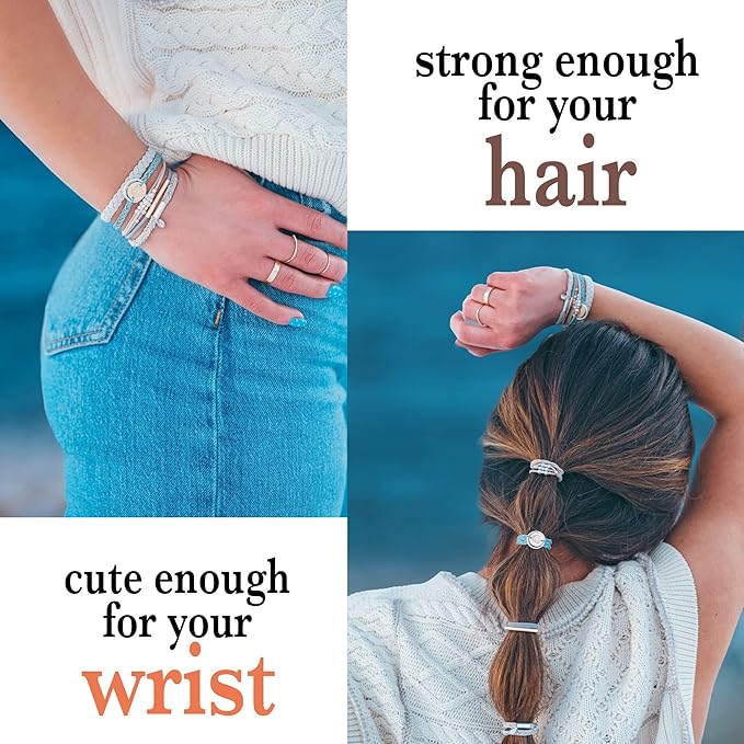 K'lani Hair Tie Bracelets for Women - Elastic Hair Bands That Double as Stylish Jewelry - Wonder - Medium