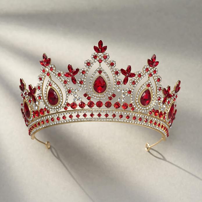 SWEETV Queen Crown for Women,Wedding Tiara for Bride,Princess Tiara,Quinceanera Pageant Crown Diadem