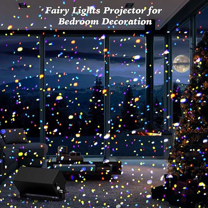 Outdoor Christmas Laser Lights Projector, AIRIVO Fixed 5 Colors Motion FairyLights, Twinkling Star Projector Firefly Lights with Remote Control for Trees, Home, Garden, Patio