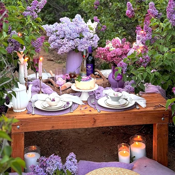 12 Pack Lavender Purple Cheesecloth Table Runner 10FT Boho Cheese Cloths Gauze Fabric Table Runners 120 Inch Rustic Sheer for Wedding Birthday Party Baby Shower Home Decorations