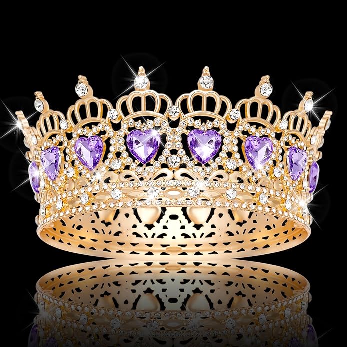 Queen Crown Wedding Rhinestone Heart Crowns and Tiaras for Women Costume Party Hair Accessories Princess BirthdayCrown Crystal Bridal Crown