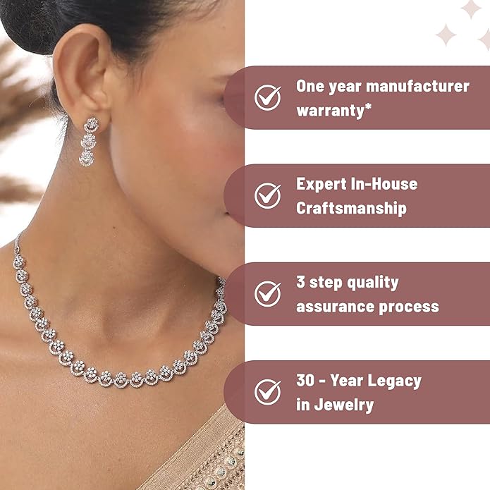 TARINIKA Green and White Cubic Zirconia(CZ) Indian Necklace Set with Earrings, Gold Plated Brass Fashion Indian Jewelry Gift for Women Bollywood Costume Jewellery