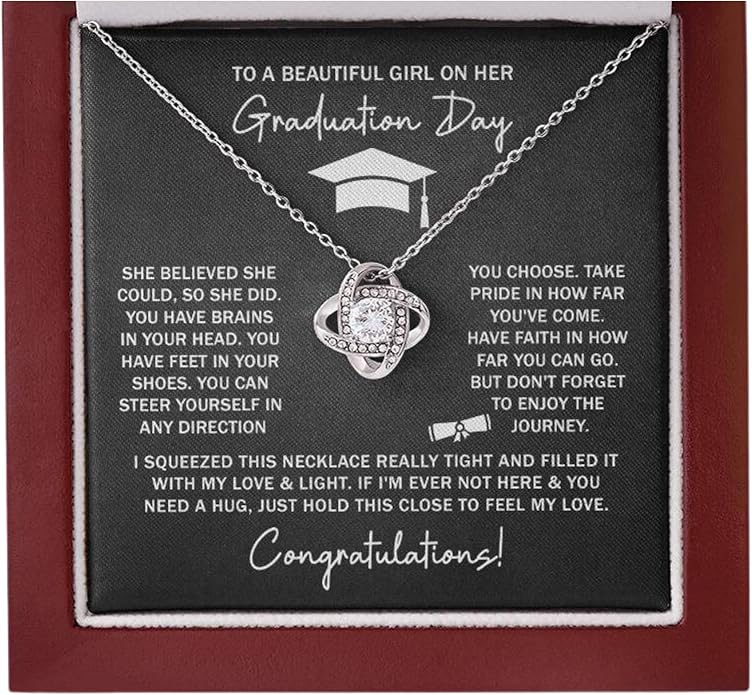 2025 Graduation Gifts for Her | Inspirational Graduation Necklace with Message Card & Gift Box | Jewelry for Women, Daughter, Girlfriend, Sister, Classmate | High School & College Grad Gift