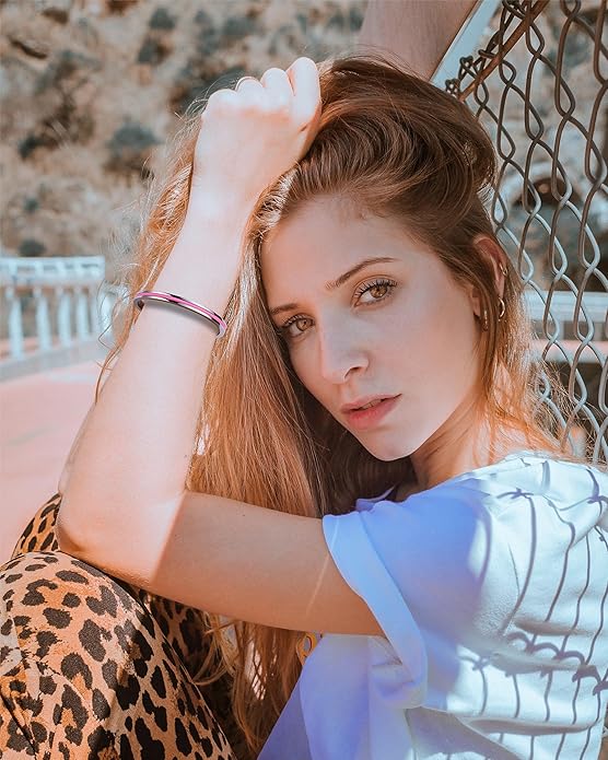 Handmade Minimalist Cuff Bracelet with Lucky Nautical Rope Inlaid Stainless Steel Cuff Unique and Stylish Bangle For Men And Women