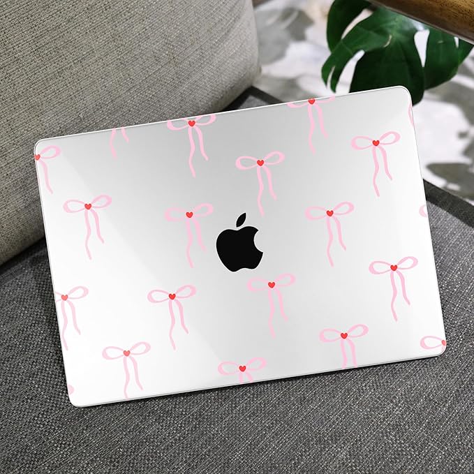 MEEgoodo for MacBook Air 13 inch Case 2021 2020 2019 2018 Released A2337 M1 A2179 A1932 with Touch ID, Plastic Hard Shell & Keyboard Cover Compatible with MacBook Air Case 13.3,Bows & Little Hearts