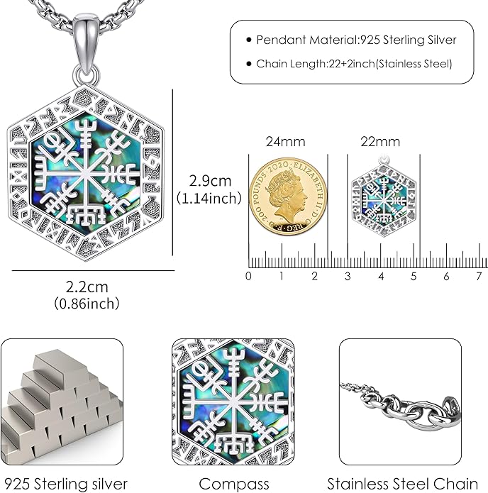 Compass Necklace Sterling Silver Celtic Knot Necklace Graduation Friendship Talisman Travel Necklace Inspirational Graduation Gift Jewelry Gifts for Women Girls