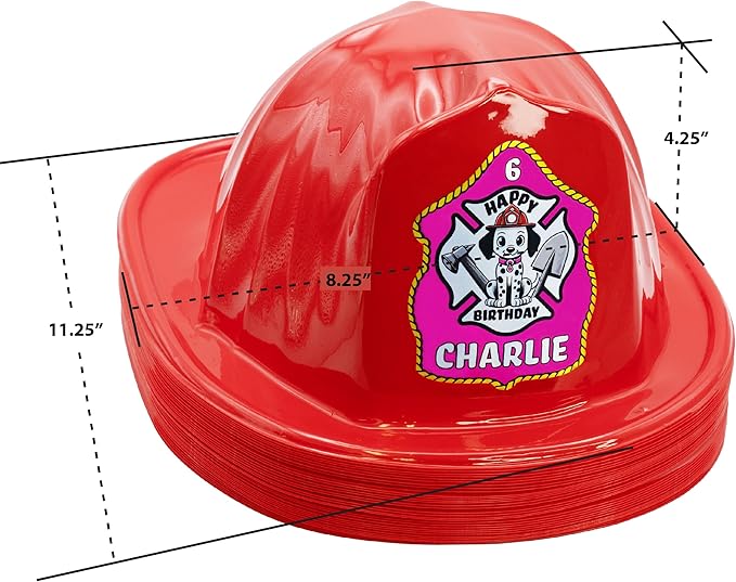 Kenco Kids Customizable Plastic Firefighter Hats -Choose your style, add your name or department