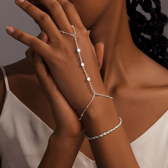 Gold Bracelets Set for Women Non Tarnish Trendy,14K Gold Plated Dainty Stackable Paperclip Cuban Link Chain Bracelets, Simple Cute Cuff Bracelets Jewelry Set Adjustable 7"+2"