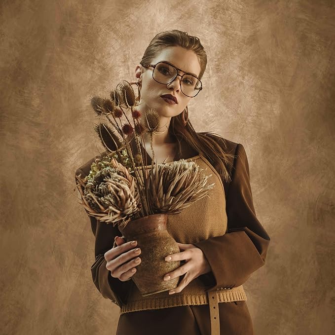 Abstract Professional Photography Backdrop for Portrait Photo Props Booth Background Photoshoot Studio with Ployester Fabric Roller Pocket on Top (8x10ft, Dark Brown,No Stand)