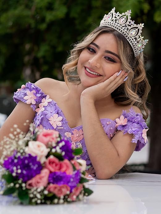 SWEETV Queen Crown for Women,Wedding Tiara for Bride,Princess Tiara,Quinceanera Pageant Crown Diadem
