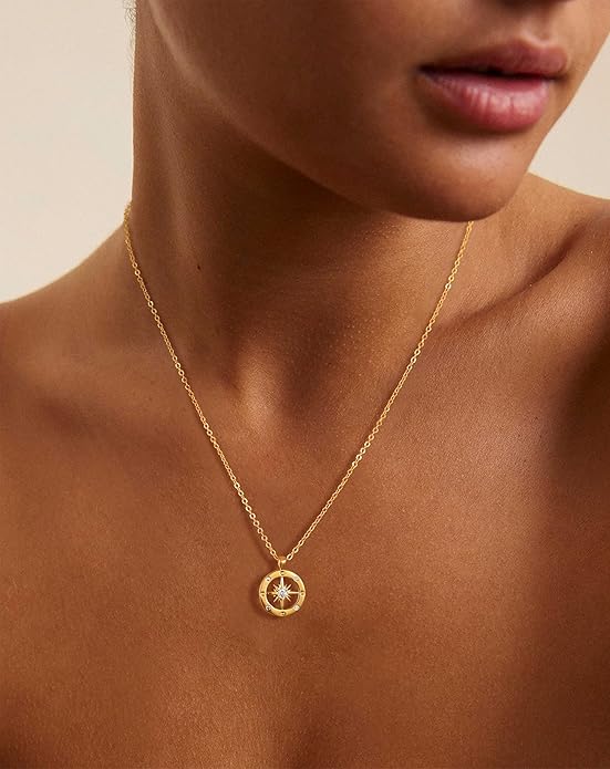 CHESKY Layered Necklaces for Women Trendy, Dainty 14k Gold Plated Pendant Necklace Layering Necklace for Women Non Tarnish Hypoallergenic Sun Gold Necklace Stack Gold Jewelry for Women Gifts