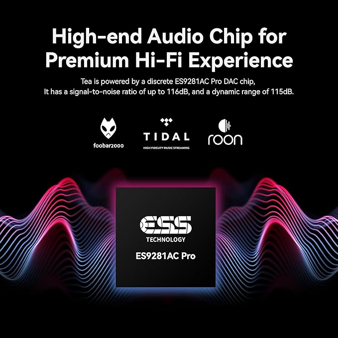 KHADAS Tea Portable Headphone Amplifier,DAC Magnetic Amplifier Bluetooth 5.0 HiFi Hi-Res USB DAC 32bit/384KHz, 1160mAh Battery ESS ES9281AC Pro Qualcomm QCC5125 LDAC/aptX HD, PCM, DSD, MQA(Grey)
