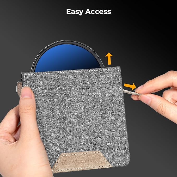 K&F Concept Lens Filter Case 4 Pocket, Leather Carrying Filters Bag Pouch for Square ND CPL etc Filters up to 100x100mm, Designed NANO-X Series Square Bracket 100mm