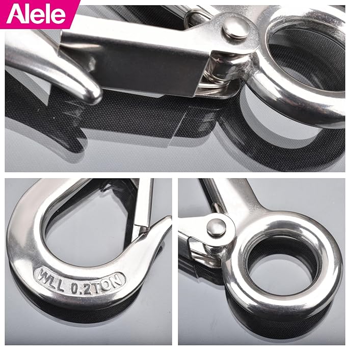 Alele 2Pack Grab Hooks, Slip Hooks,Stainless Steel Lifting Hook Rigging Accessory (Grab Hooks 200Kg 2p)