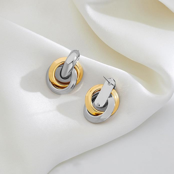 Gold Geometric Drop Dangle Earrings for Women Long Link Dangle Earrings Jewelry Gift