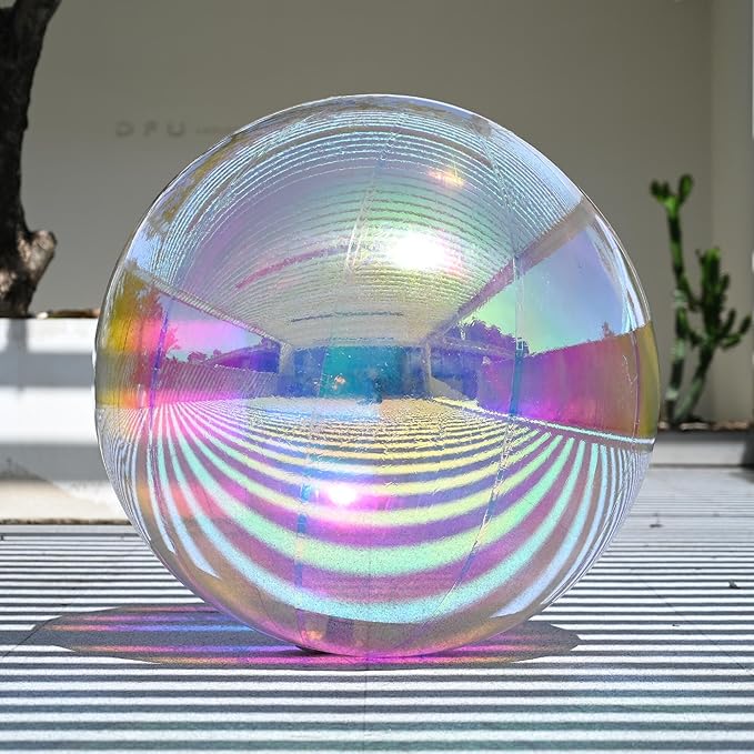 Yescom 39" Inflatable Mirror Ball Giant Iridescent Reusable Hanging Large Disco Balloon Decoration for Party Wedding Event Concerts Stage Decor