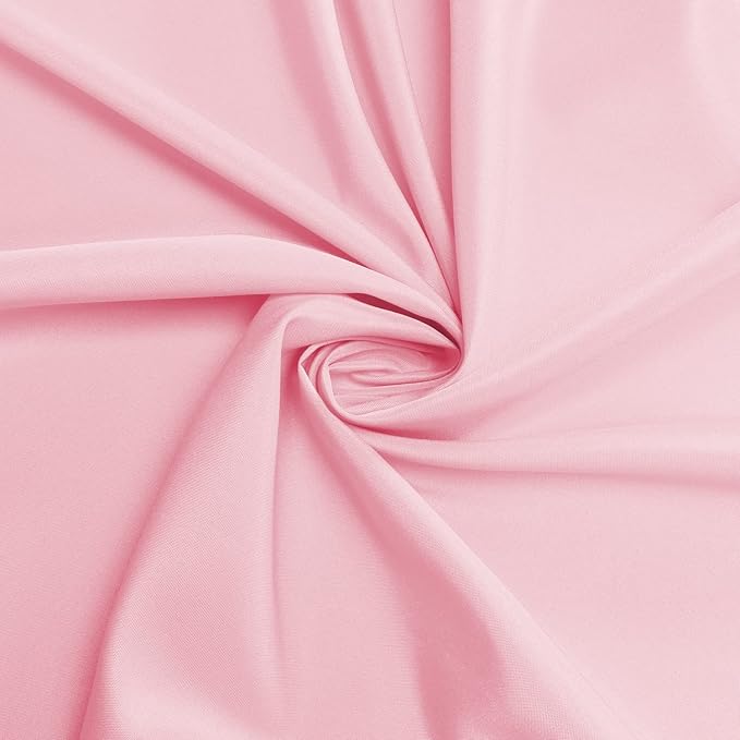 sancua Round Tablecloth - 48 Inch - Water Resistant Spill Proof Washable Polyester Table Cloth Decorative Fabric Table Cover for Dining Tables, Buffet Parties and Camping, Pink