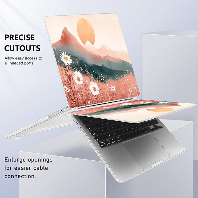 Case for MacBook Pro 13 inch with/Without Touch Bar (2016-2022, M2 A2338 M1 A2289 A2251 A2159 A1989 A1706 A1708), Hard Shell + Keyboard Cover + Dust Plug, Mountains