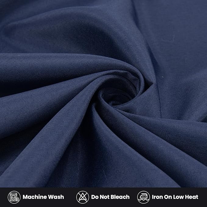 Ascoza 2 Pack Fitted Tablecloth for 8 Foot Rectangle Tables 96 x 30 Inch Navy Table Covers Water Resistant Polyester Table Cloth for Wedding, Parties,Display, Trade Show (Navy)