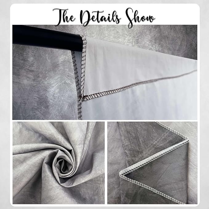 Abstract Professional Photography Backdrop for Portrait Photo Props Booth Background Photoshoot Studio with Polyester Fabric Roller Pocket on Top (8x10ft,Grey,No Stand)