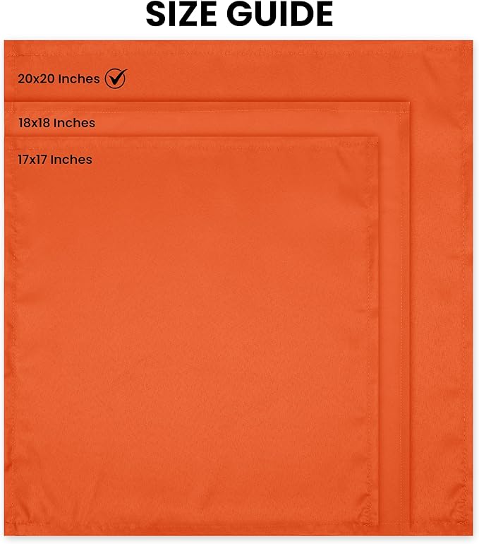 Utopia Home [24 Pack, Orange] Cloth Napkins 20x20 Inches, 100% Polyester Hemmed Edges, Washable and Reusable Ideal for Halloween, Thanksgiving, Parties, Weddings and Dinners