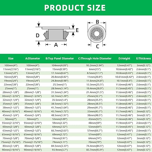 15PCS Cable Grommets, 1-9/16"(40mm) Desk Hole Cover Petal Shaped Buckle Type Nylon Snap Bushing Grommet, Wire Hole Cover Insert for Cables and Cords Management and Protection of Cabinet, Black