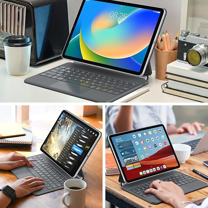 Keyboard Case for iPad 10th Generation 2022 & 11th (A16, 2025) – Magic-Style Keyboard with Multi-Touch Trackpad – Floating Cantilever Stand – Magnetic Case for iPad 10.9 inch 10th / 11th Gen.