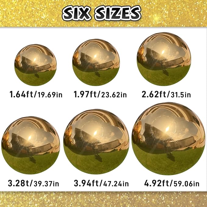 59in Inflatable Mirror Ball,Shiny Inflatable Ball Silver/Gold/Iridescent, PVC Hanging Large Disco Ball Decor for Party, Concerts, Stage, Wedding Decoration (1 Piece,Without Air Pump)
