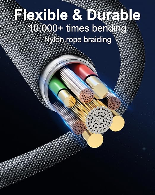 ZBF 100W USB C Magnetic Charging Cable, 2 in 1 Charger Cable for Type C(3 Pack, 4/6.6/6.6FT) 480Mbps Data Transfer, 5A Fast Charging for Phone 17 16 15,14,13 Pro Max, MacBook Pro,Pad,Galaxy S22,Pixel