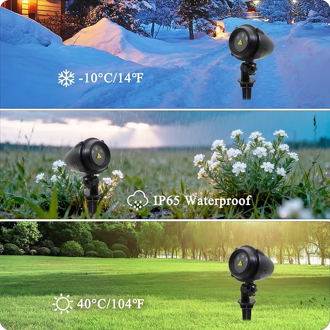 Outdoor Christmas Projection Lights, RGB Outdoor Lights, Waterproof Garden Projector (with Remote Control), Suitable for Homes, Yards, Gardens, Holiday Parties, and Home Decor