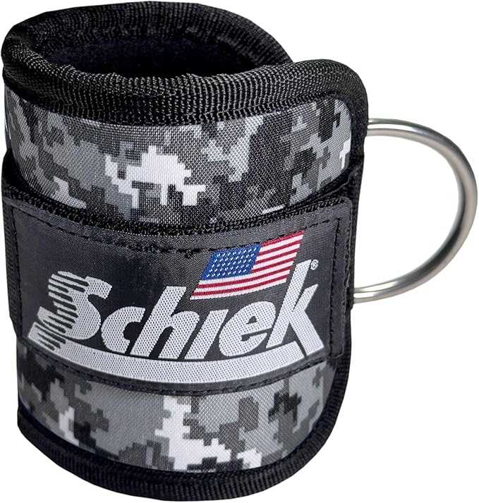 Schiek Sports 1707 Ankle Cuffs - Ideal for Glute Kickbacks and Cable Machine Workouts - Durable and Built To Last