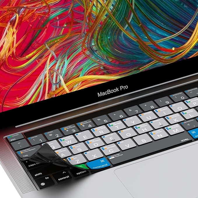 JCPal MacOS Shortcut Guide Keyboard Cover for 2020/2022 Apple MacBook Pro 13 inch and 2019 MacBook Pro 16 inch (US-Layout)