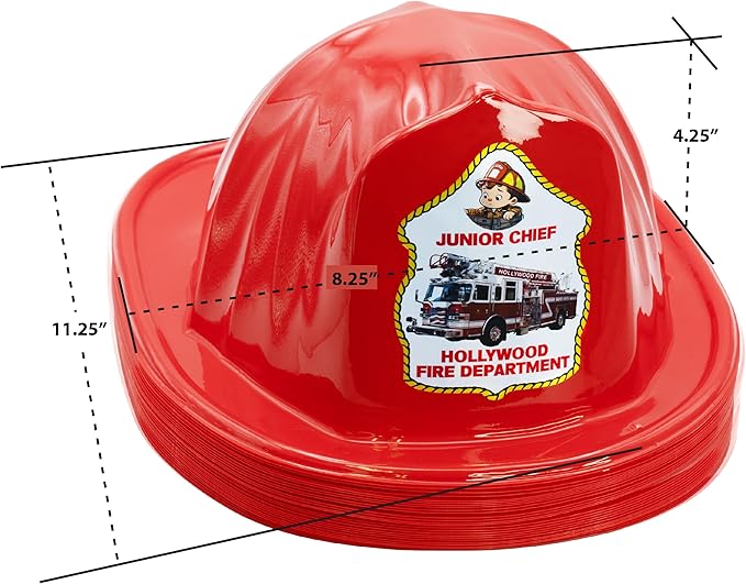 Kenco Kids Customizable Plastic Firefighter Hats -Choose your style, add your name or department