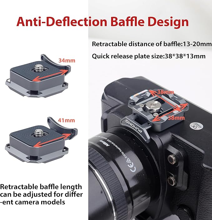 Camera Quick Release Plate Metal Anti-Deviation Universal Base Quick Release System QR Plate Camera Tripod Mount Adapter for DSLR/Mirrorless Cameras, Tripod, Monopod, Ball Head