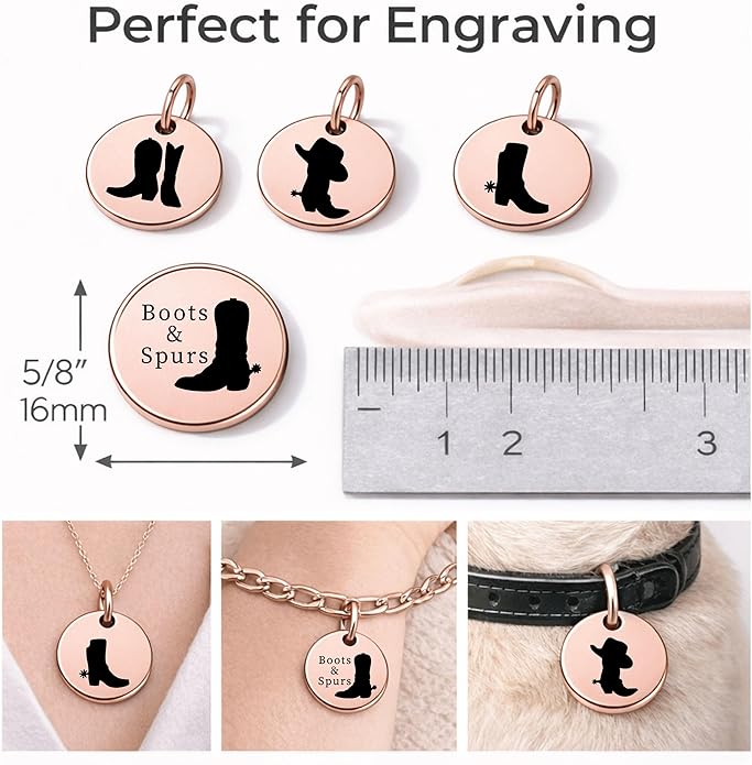 SM Design Western Charm Set of 4 – Stainless Steel Western Charms for Bracelets & Necklaces – Cowgirl, Ranch & Country Style Jewelry Charms – Western Gift for Women & Moms