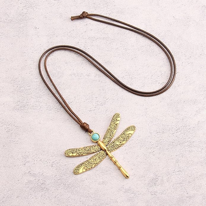 GelConnie Boho Necklaces for Women Vintage Silver Circles Long Pendant Necklace Cowgirl Sweater Necklace Adjustable Leather Choker Necklace for Women