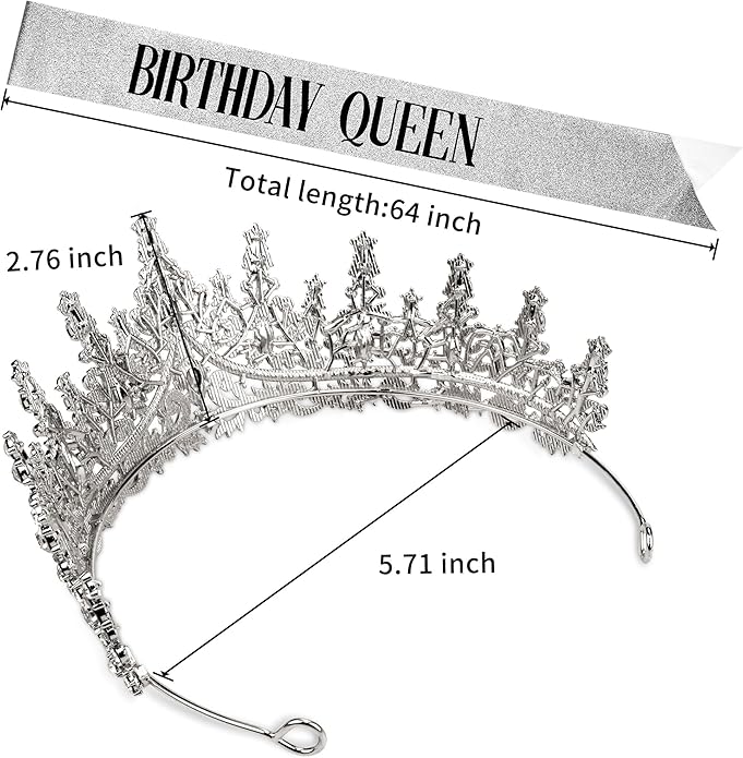 Gold Crown for Women Crystal Princess Tiaras Rhinestone Queen Headband Wedding Bridal Hair Accessories Birthday Prom Pageant Party Coming of Age Ceremony Photo Props