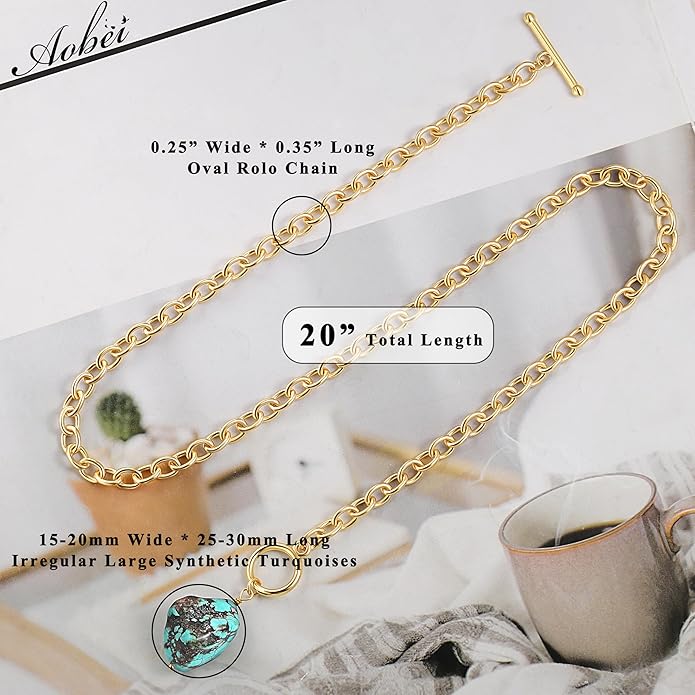 Aobei Pearl 18K Gold Plated Moon Star Lion Evil Eye Love Heart Cross Pendant Necklace Medallion Paperclip Chian Choker Layering Jewery for Women
