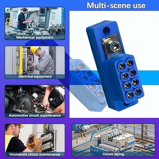 Busbar Terminal Block 1-in-4-Out | 12V-690V 60A High Current Power Distribution | Flame Retardant PC | with Thickened Copper Busbars for Industrial/EV Systems one Piece