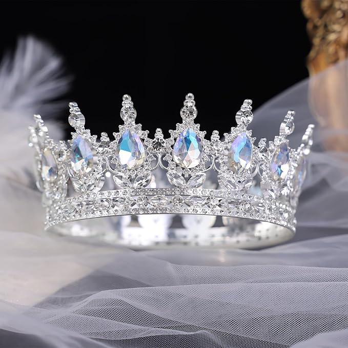 Queen Crown for Women Crystal Tiara for Girl Rhinestone Wedding Headband for Bride Hair Accessories for Costume Birthday Party Prom
