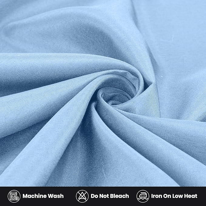 Ascoza 2 Pack Fitted Tablecloth for 4 Foot Rectangle Tables 48 x 24 Inch Blue Mist Table Covers Water Resistant Polyester Table Cloth for Wedding, Parties,Display, Trade Show (Blue Mist)