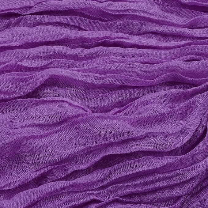 RestfulGlow12 Pack Purple Cheesecloth Table Runner 10FT Boho Gauze Fabric Table Runner 35 x 120 Inch Rustic Sheer Runner for Centerpiece Wedding Decor Baby Shower Party Table Decoration（Purple）