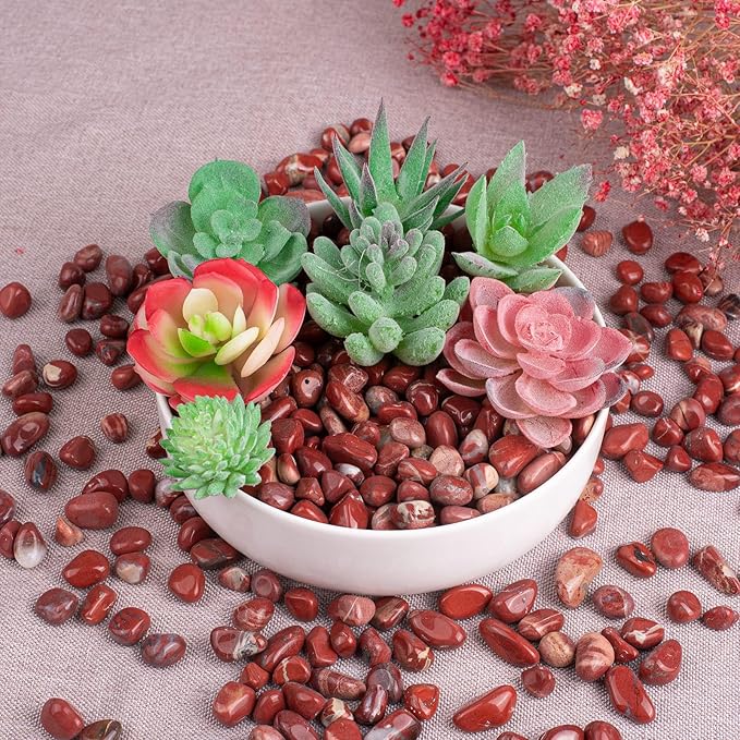 Polished Red Jasper Crystal Chips Set, 0.4", 128 Pcs - Handpicked Tumbled Stones and Crystals Bulk for Healing, Reiki, Meditation, Witchcraft and Home Decor