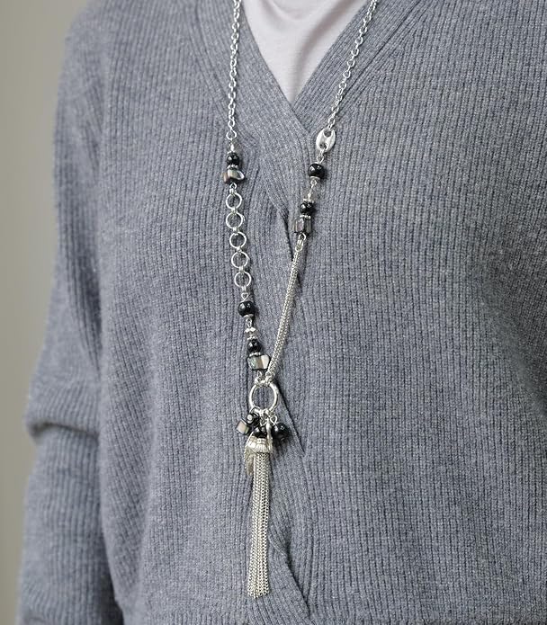 FULU AUTUMN Long Necklaces for Women Trendy Long Chunky Beaded Necklace Boho Fashion Costume Jewelry Mothers Day Gifts for Her